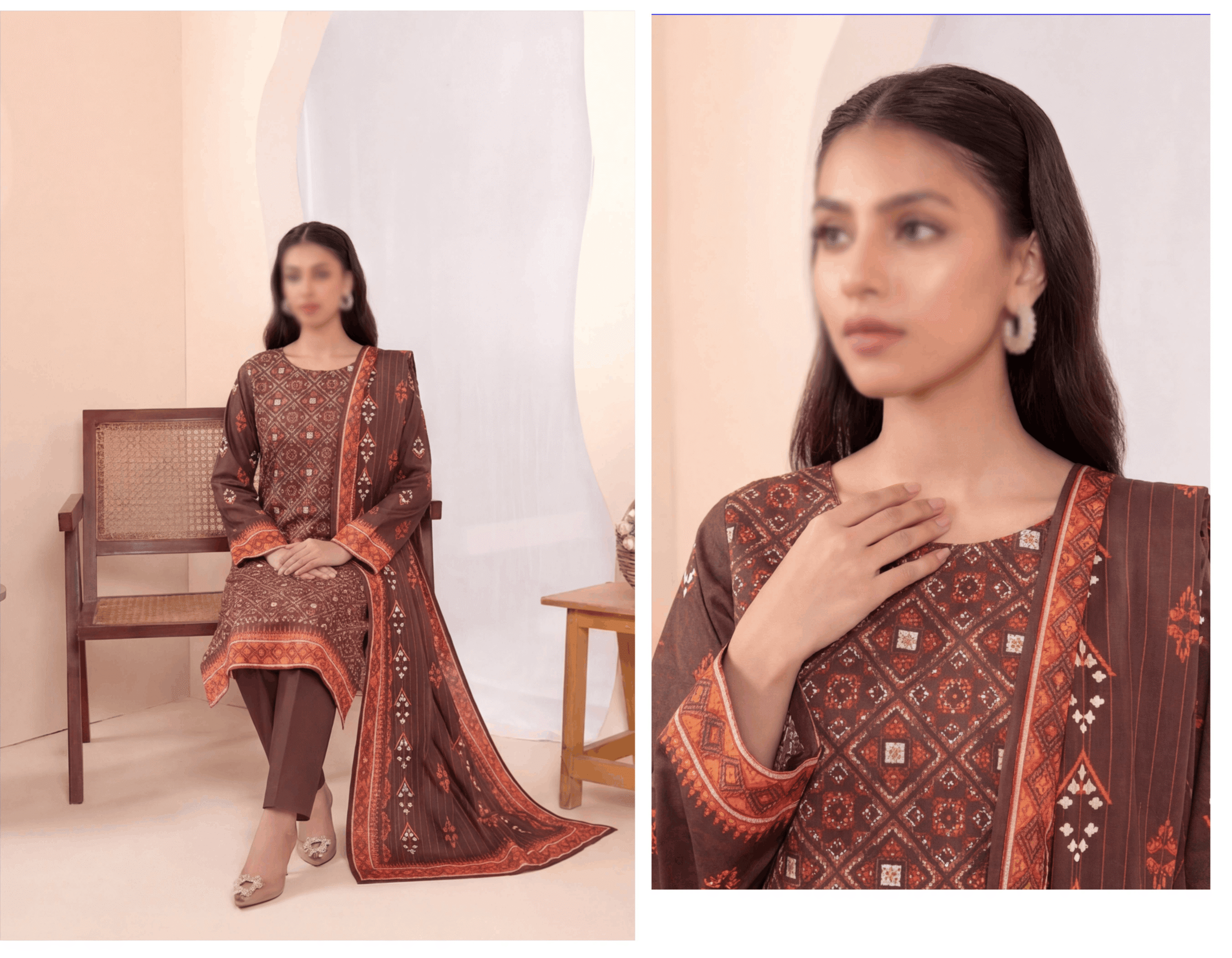 FANTAK Glow Vol 301 Digital Print Premium Lawn unstitched 3Pcs Suit