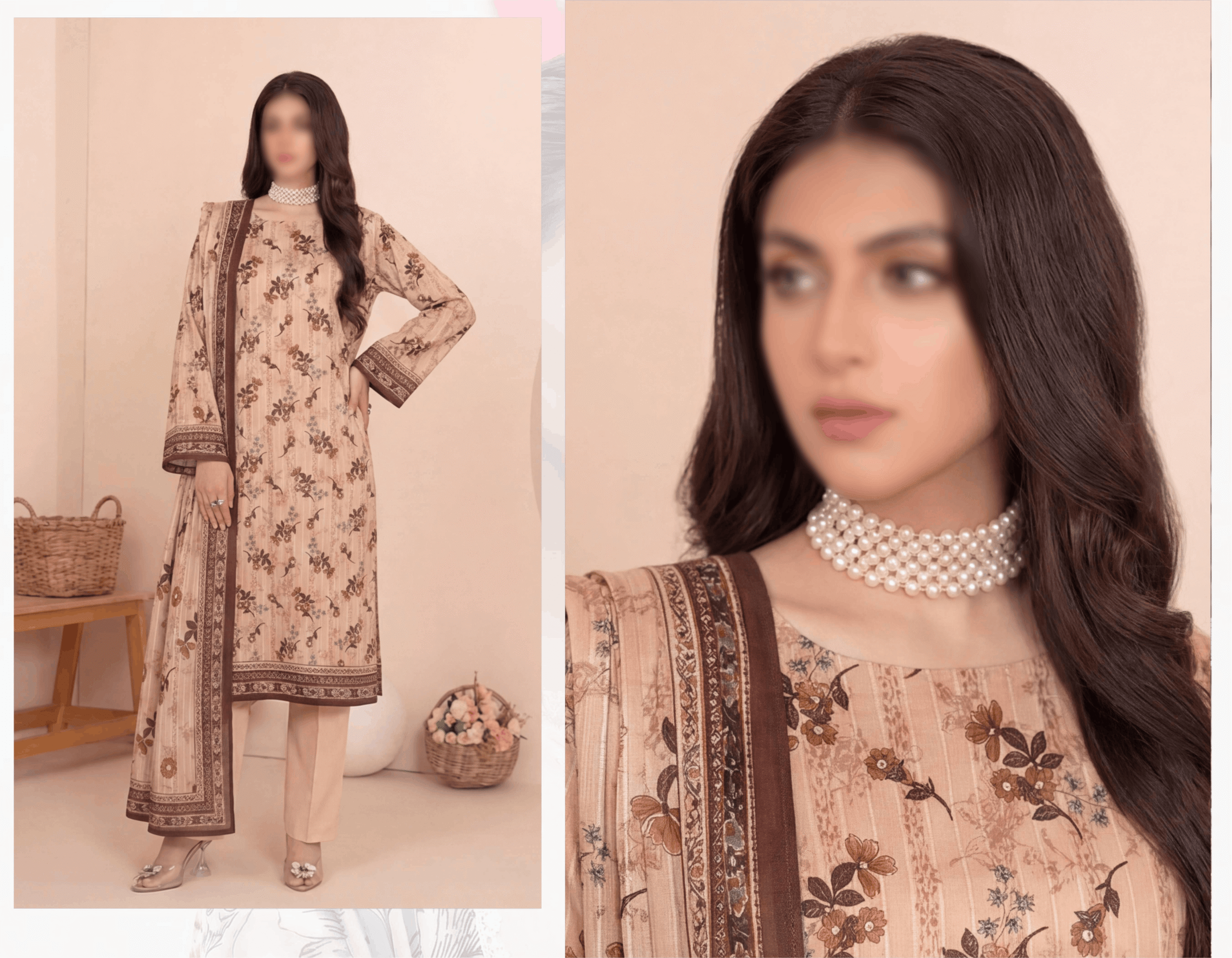 FANTAK Glow Vol 301 Digital Print Premium Lawn unstitched 3Pcs Suit