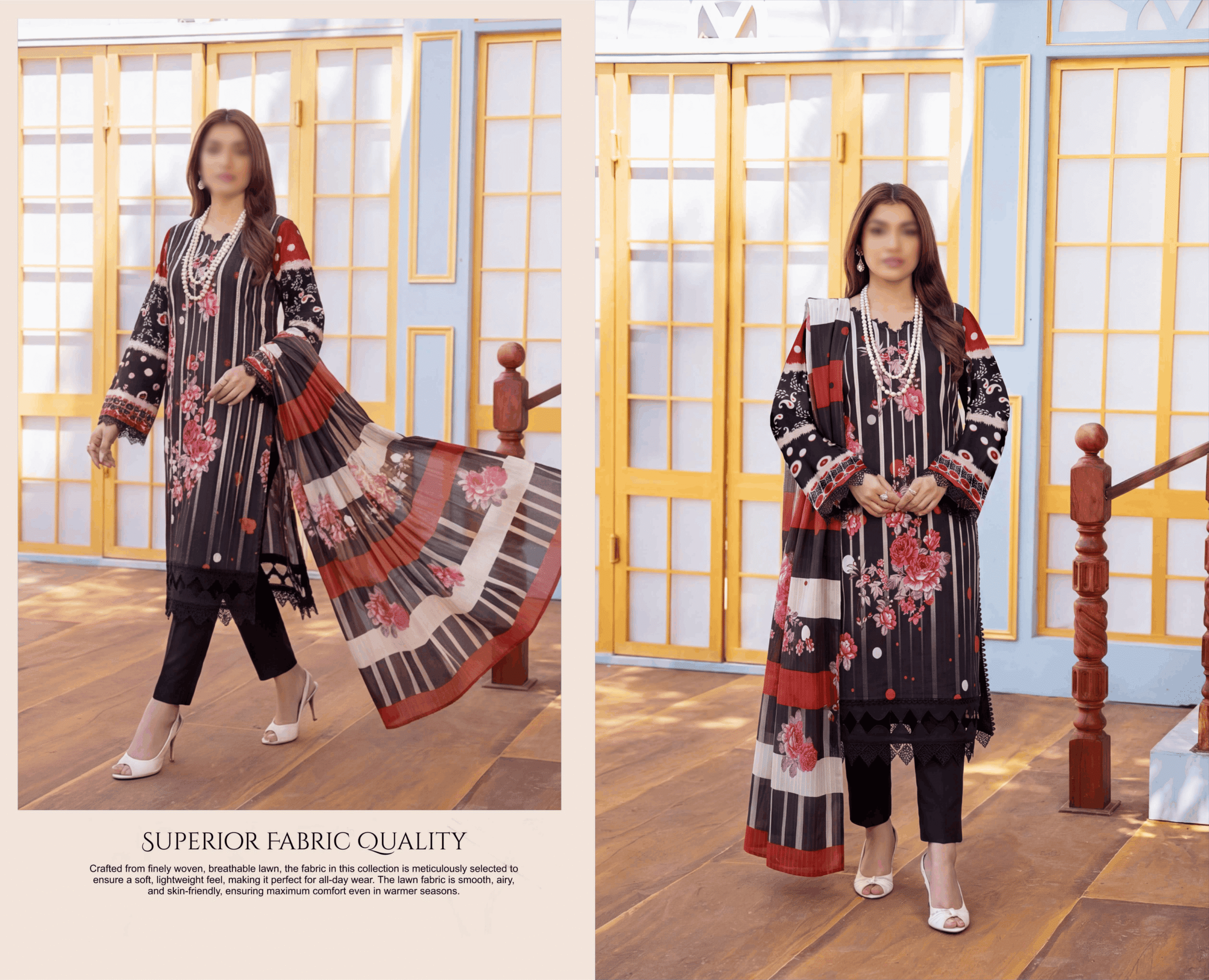 GULNAR By FANTAK Vol 154 – Premium Digital Fancy Slub Lawn 3PC (Summer 2026)