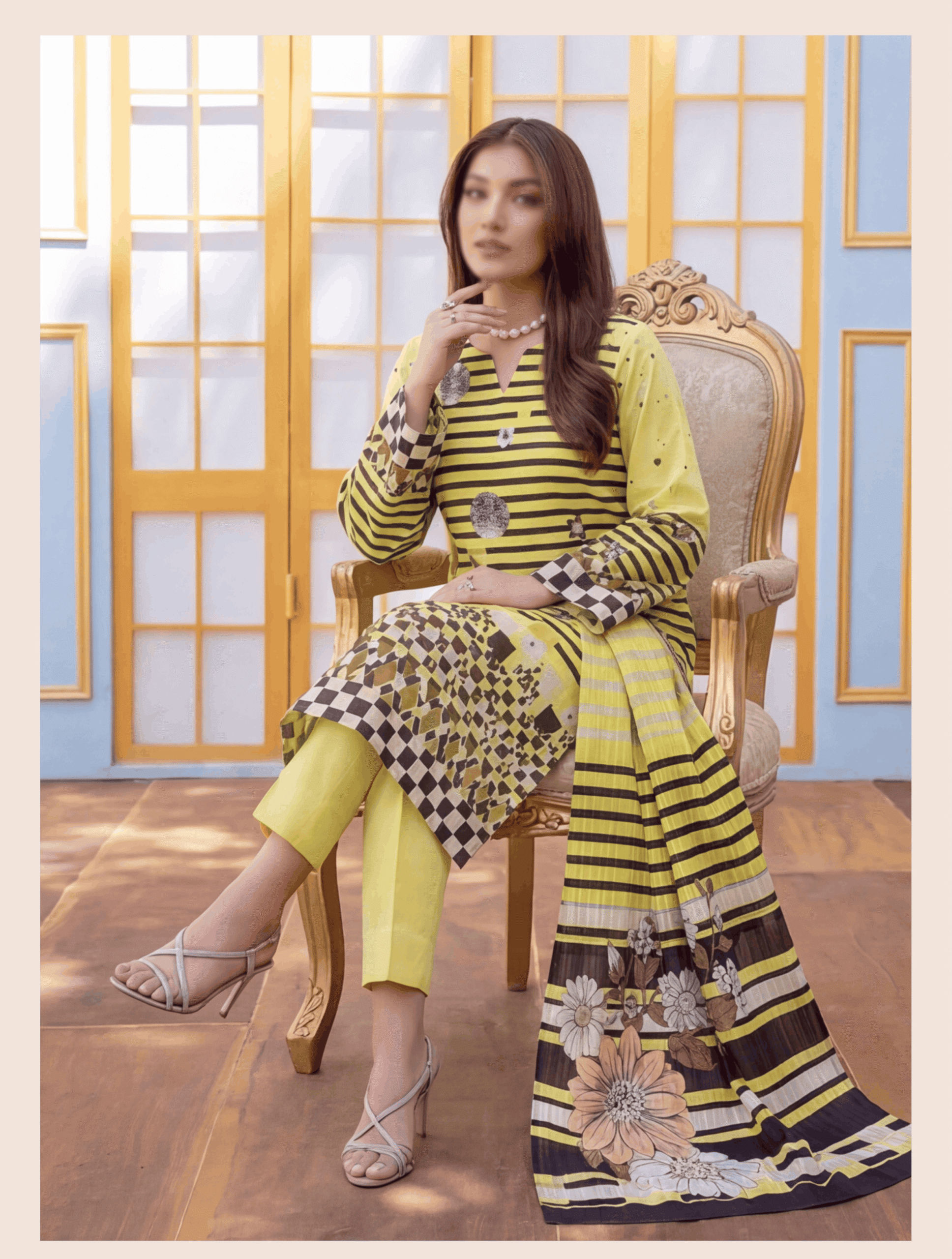 GULNAR By FANTAK Vol 154 – Premium Digital Fancy Slub Lawn 3PC (Summer 2026)
