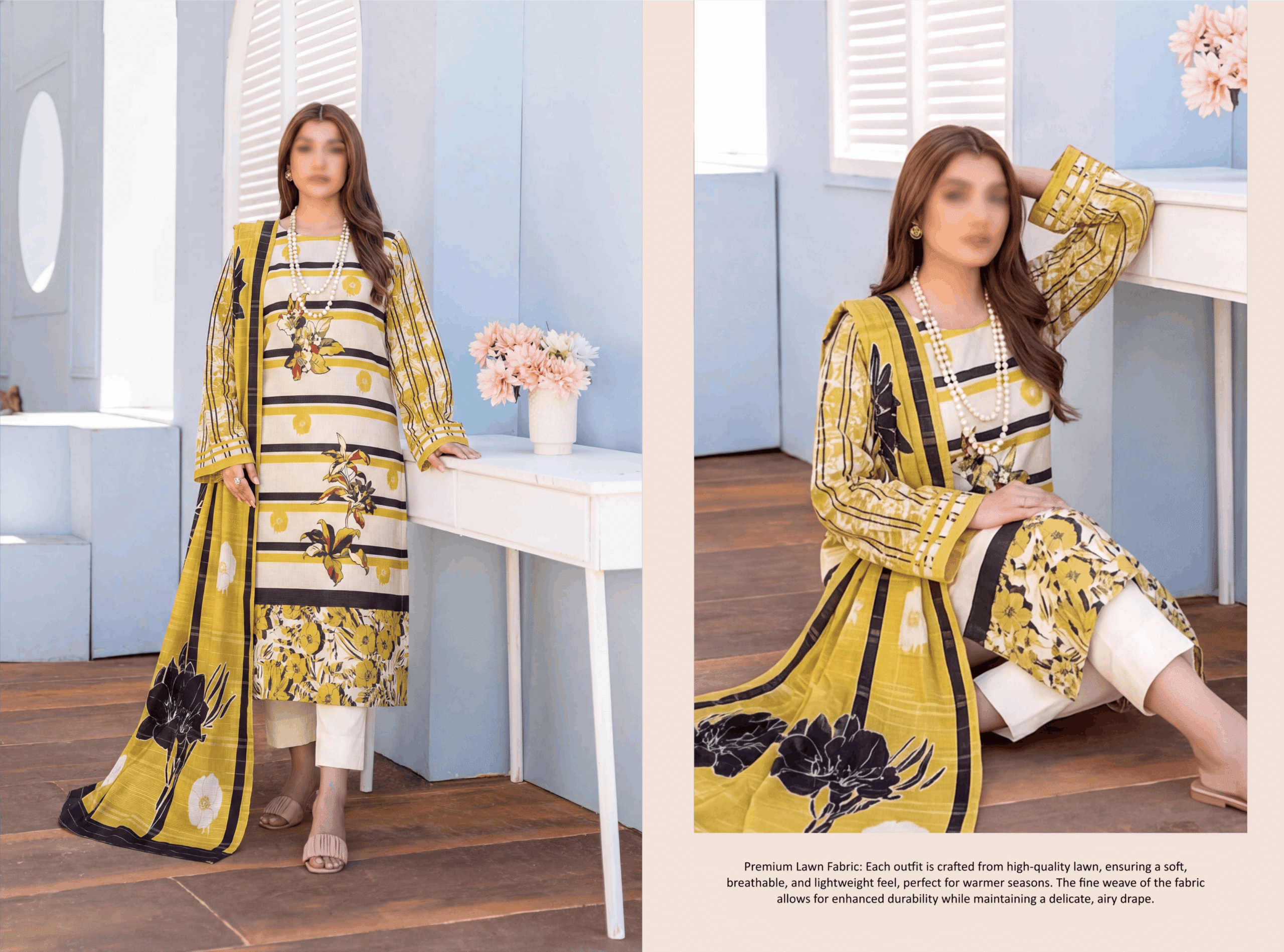 GULNAR By FANTAK Vol 154 – Premium Digital Fancy Slub Lawn 3PC (Summer 2026)