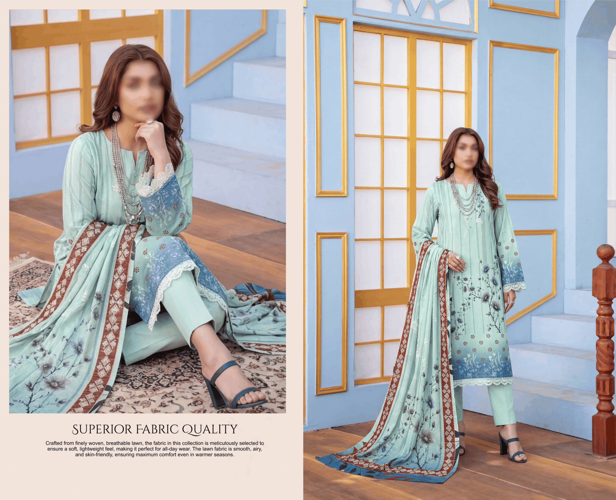 GULNAR By FANTAK Vol 154 – Premium Digital Fancy Slub Lawn 3PC (Summer 2026)